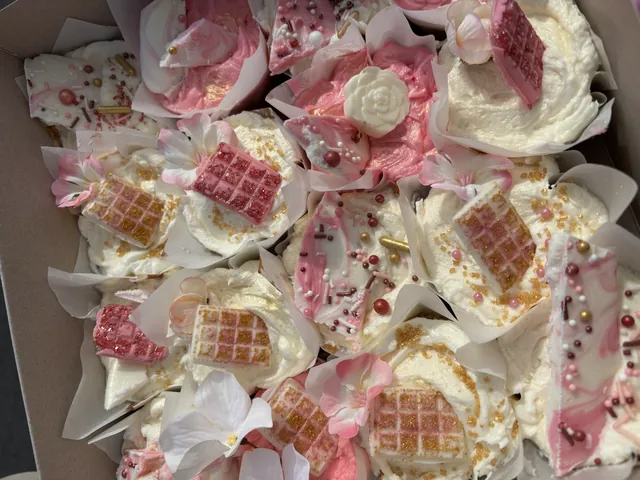 Chocolate dipped treats finished in pink and white